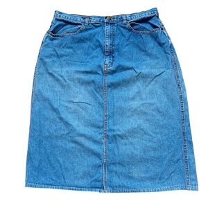 Penmans Vintage 90’s Classic Blue Denim Midi Skirt Cotton Size 16